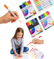 Markery akwarelowe dwustronne zestaw 12szt flamastry pisaki mazaki