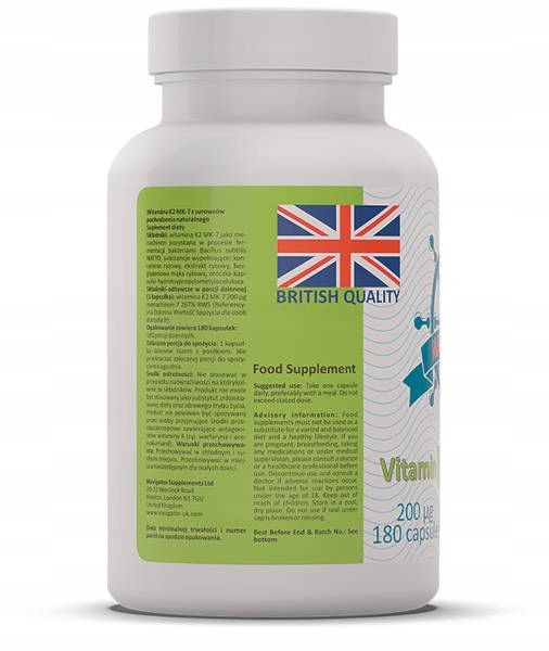 Witamina K2 MK7 NATTO 200mcg 180kaps Vegan zdjęcie 3