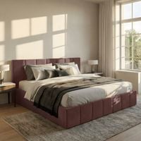 ŁÓŻKO TAPICEROWANE 140x200 ŁÓŻKO PODWÓJNE PREMIUM Z POJEMNIKIEM BRUDNY RÓŻ