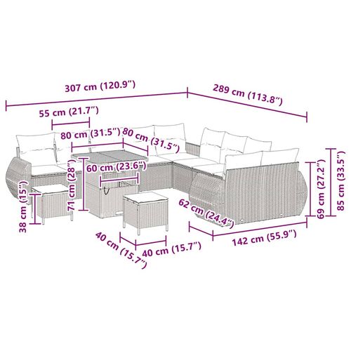 Zestaw Sof na Ogród 13 pcs Czarny polirattan na Arena.pl