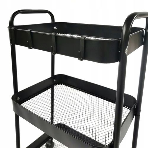 Wózek kuchenny łazienkowy na kółkach z kółkami czarny regał szafka na Arena.pl