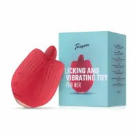 teazers rose model - wibrujący symulator z funkcją licking, czerwony