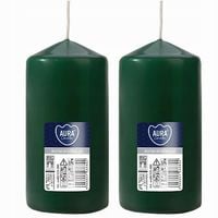 ZESTAW 2 ŚWIEC STOŁOWYCH WALEC KLASYCZNA ŚWIECZKA 12cm 38h BUTELKOWA ZIELEŃ