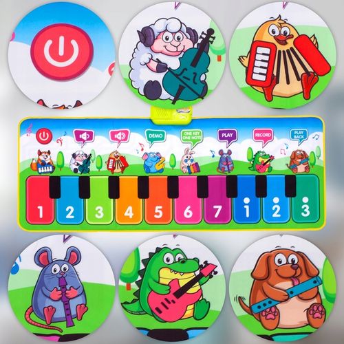 MATA MUZYCZNA DO TAŃCZENIA DLA DZIECI INTERAKTYWNA 130 cm PIANINKO NAGRYWA na Arena.pl