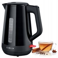 CZAJNIK ELEKTRYCZNY BOSCH BEZPRZEWODOWY CZARNY SZYBKIE GRZANIE WODY 2400 W