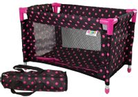 ND24_7701 Łóżko dla Lalek Alice Czarno-Różowe 5903802452914