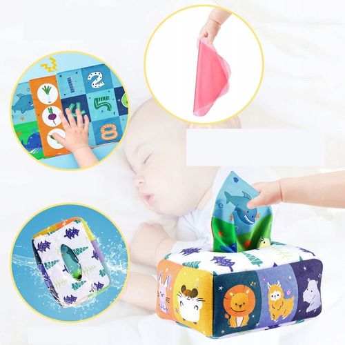 SORTER PUDEŁKO Z CHUSTECZKAMI ZWIERZĄTKA PLUSZOWE MONTESSORI SENSORYCZNE na Arena.pl