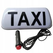 LAMPA TAXI LED BIAŁA Z NAPISEM KOGUT SYGNALIZATOR GAPA NA MAGNES Z WTYCZKĄ