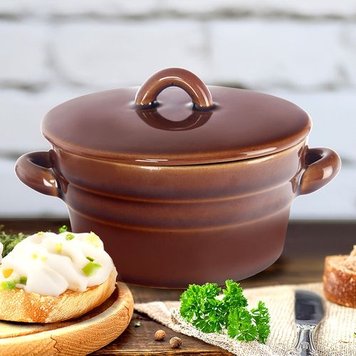 Pojemnik Ceramiczny Kuchenny Garnek na Smalec Żywność Miska na Zupę 340 ml na Arena.pl