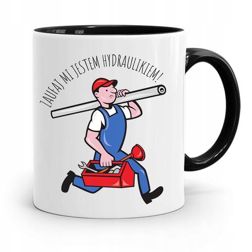 Kubek Czarny Prezent Dla Hydraulika Zaufaj Mi Z Nadrukiem Ze Zdjęciem na Arena.pl