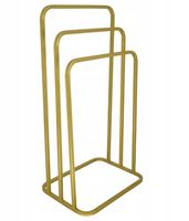 Nowoczesny Stojak Wieszak na Ręczniki 3 Ram. Zaokrąglony Metal Loft ZŁOTY