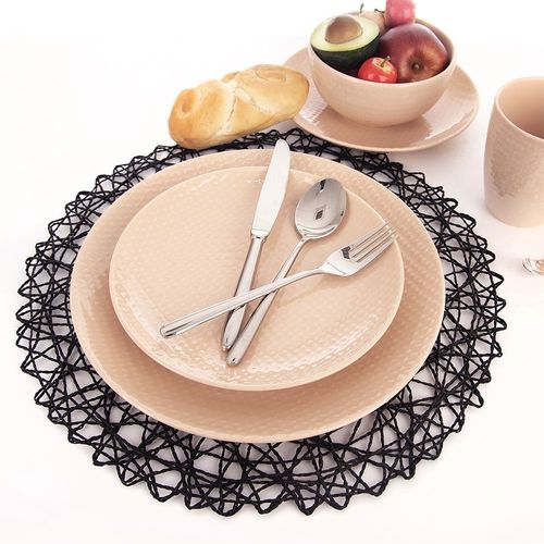 Podkładka pod talerz sztućce okrągła / mata kuchenna papierowa czarna 35 cm na Arena.pl