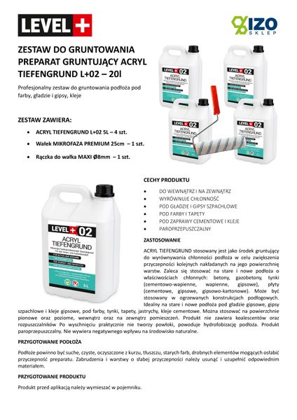 Środek Gruntujący 20L Grunt Duży Wałek Malarski zdjęcie 5