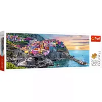 Piękne puzzle panoramiczne Vernazza o zachodzie słońca Włochy 500 elementów