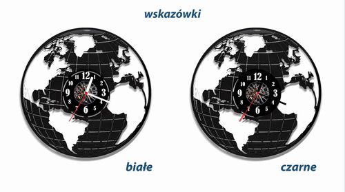 Zegar ścienny z płyty winylowej Mapa świata 103.2 na Arena.pl