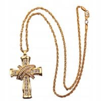 Krzyż Krucyfiks zdobiony Gold Stainless Steel 6 cm