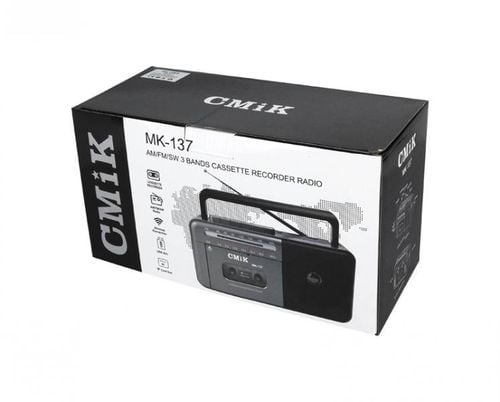 RADIO PRZENOŚNE MK-137, FM, KASETA, BLUETOOTH, USB, TF, 2 X AKUMULATOR na Arena.pl