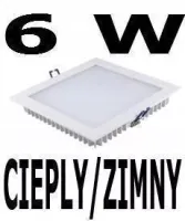 PANEL, PLAFON DIODOWY LED 6 W ZIMNY/CIEPŁY W-WA - kwadratowy biały panel led