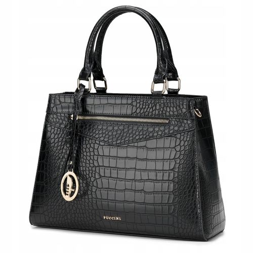 Torebka Damska Mała Kuferek Ramię Odpinany Pasek PUCCINI Czarna BML067S-1 na Arena.pl