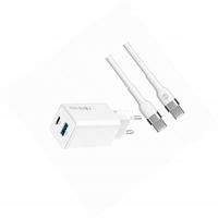 Szybka ładowarka GaN 45W 2 wejścia USB i USB-C z kablem do Honor 400 Lite