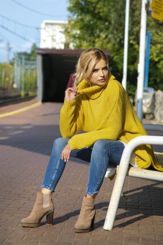 Sweter oversize F551 Ecru UNI na Arena.pl