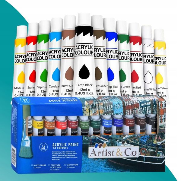 DUŻY ZESTAW Malarski sztaluga farby płótna prezent zdjęcie 6