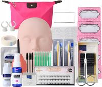 ZESTAW PRZEDŁUŻANIE RZĘS TRENINGOWY DO NAUKI Z GŁOWY MANEKINA -19SZT