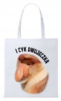 Nosacz Janusz Polak Torba Eco Biała Shopper Z Nadrukiem Ze Zdjęciem