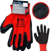 rękawice robocze mercator tech red+black latex - m - luzem