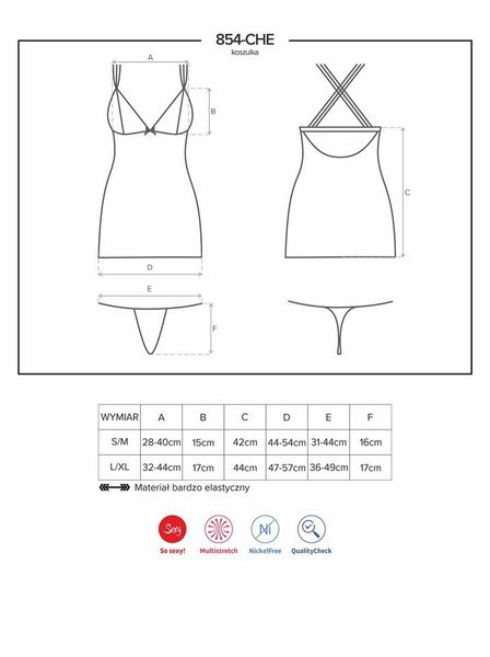 Koszulka i Stringi - Obsessive 854-CHE-1 S/M zdjęcie 5