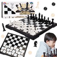 Zestaw 2W1 Do Gry W Szachy I Warcaby Rozkładany Plansza Figury Gra Rodzinn