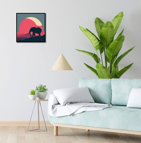 Plakat 40x40cm Słoń przy Czerwieni na Arena.pl