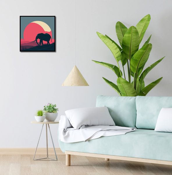 Plakat 40x40cm Słoń przy Czerwieni zdjęcie 4