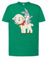 KOSZULKA DZIECIĘCA ZIELONA ŚWIĄTECZNA NA WIELKANOC ZAJĄC 3-4 Lata