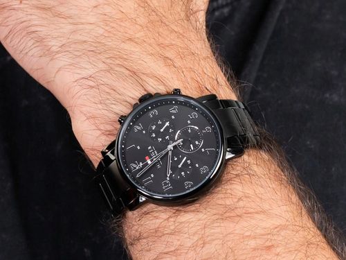 Zegarek męski Tommy Hilfiger Czarny Solidny Regulowany Wysoka Jakość1710383 na Arena.pl