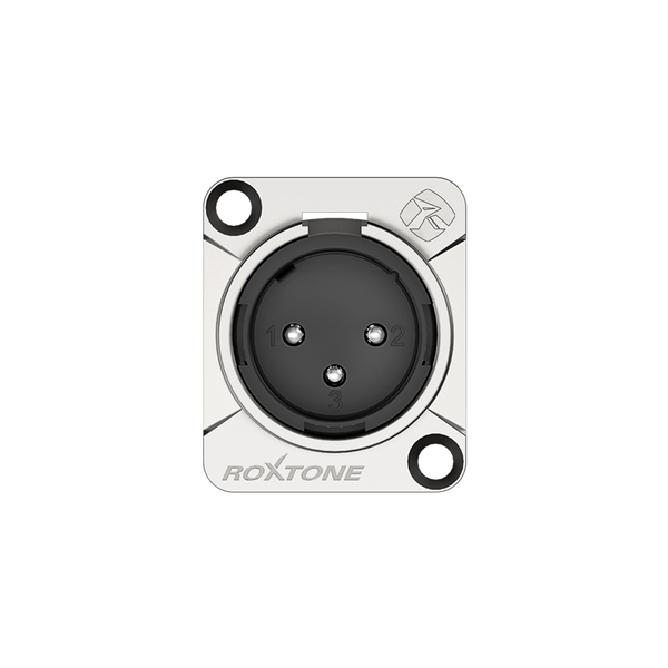 Gniazdo tablicowe panelowe montażowe złącze XLR 3-pin Męski RX3MD-NS Srebro zdjęcie 2