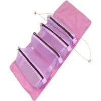 Kosmetyczka turystyczna podróżna roll funkcjonalna 4 przegrody suwak