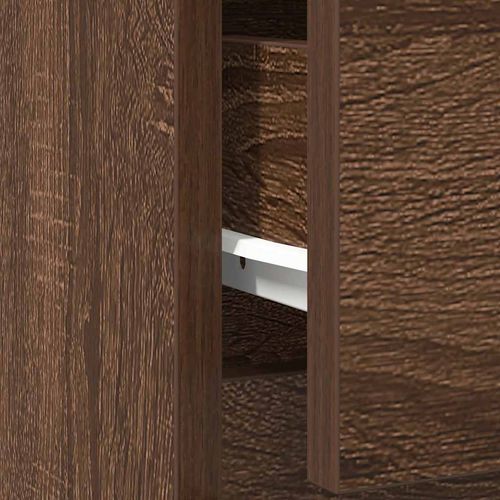 Komoda z szufladą Brązowy dąb 71x35x65 cm Drewno klejone na Arena.pl