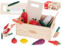 Warzywa Drewniane Do Krojenia Na Magnes W Skrzynce + Akcesoria