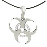 SREBRNY WISIOREK ZAGROŻENIE BIOLOGICZNE Z CYRKONIAMI PRÓBA SREBRA 925