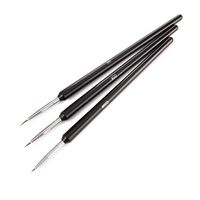 Pędzelki do zdobień - zestaw 3szt. (SREBRNO-CZARNE)