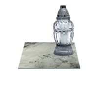 SZKLANA PODSTAWKA POD ZNICZE Z DEDYKACJĄ 40x40cm Marmur 33h