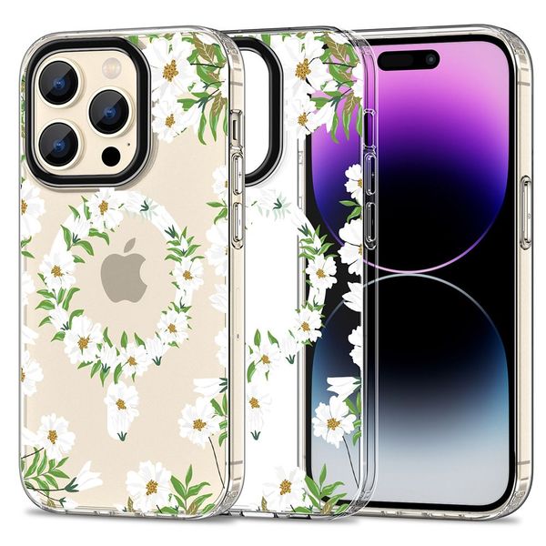 TECH-PROTECT MAGMOOD MAGSAFE IPHONE 15 PRO MAX WHITE DAISY zdjęcie 1