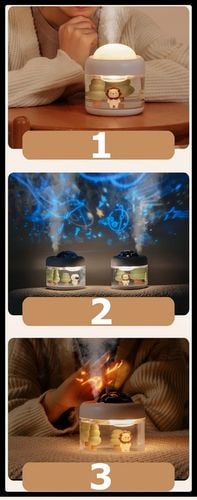 NAWILŻACZ POWIETRZA LAMPKA NOCNA Z PROJEKTOREM GWIAZD TYGRYSEK DLA na Arena.pl