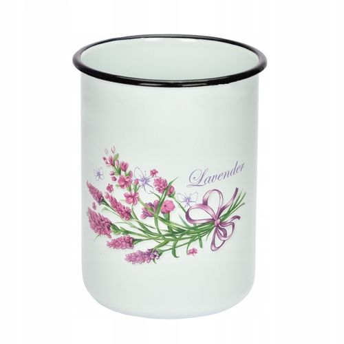 KUBEK GŁADKI EMALIOWANY 1,5L WZÓR LAWENDA SOLIDNY NA NAPOJE MLEKO KOMPOT na Arena.pl