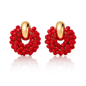 kolczyki przy uchu ozdobne wianiuszki z koralikami k1717