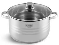 GARNEK Stalowy GRUBE 5x DNO Z POKRYWKĄ 10,2L 28cm INDUKCJA Gaz 3019