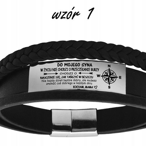 Bransoletka dla Syna z grawerem Prezent na Dzień Dziecka pleciona BLINGART na Arena.pl