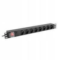 Listwa zasilająca Lanberg do RACK 1U 16A PDU 8x PL 2m czarna