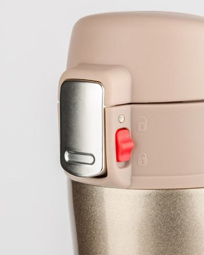 Kubek termiczny termos LOCK WYCIECZKĘ auta szkoły 440ml złoty szczelny na Arena.pl